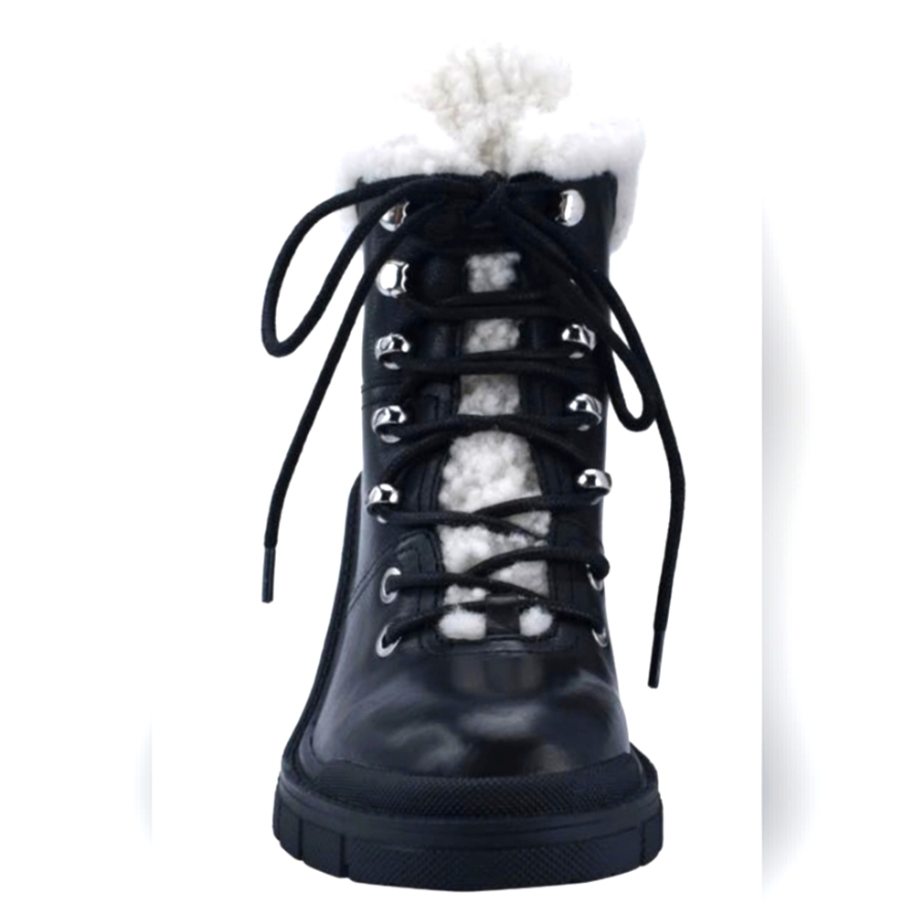 Marc Fisher Vacinta Genuine Leather Shearling Leather boot #449, Black, size 7.5